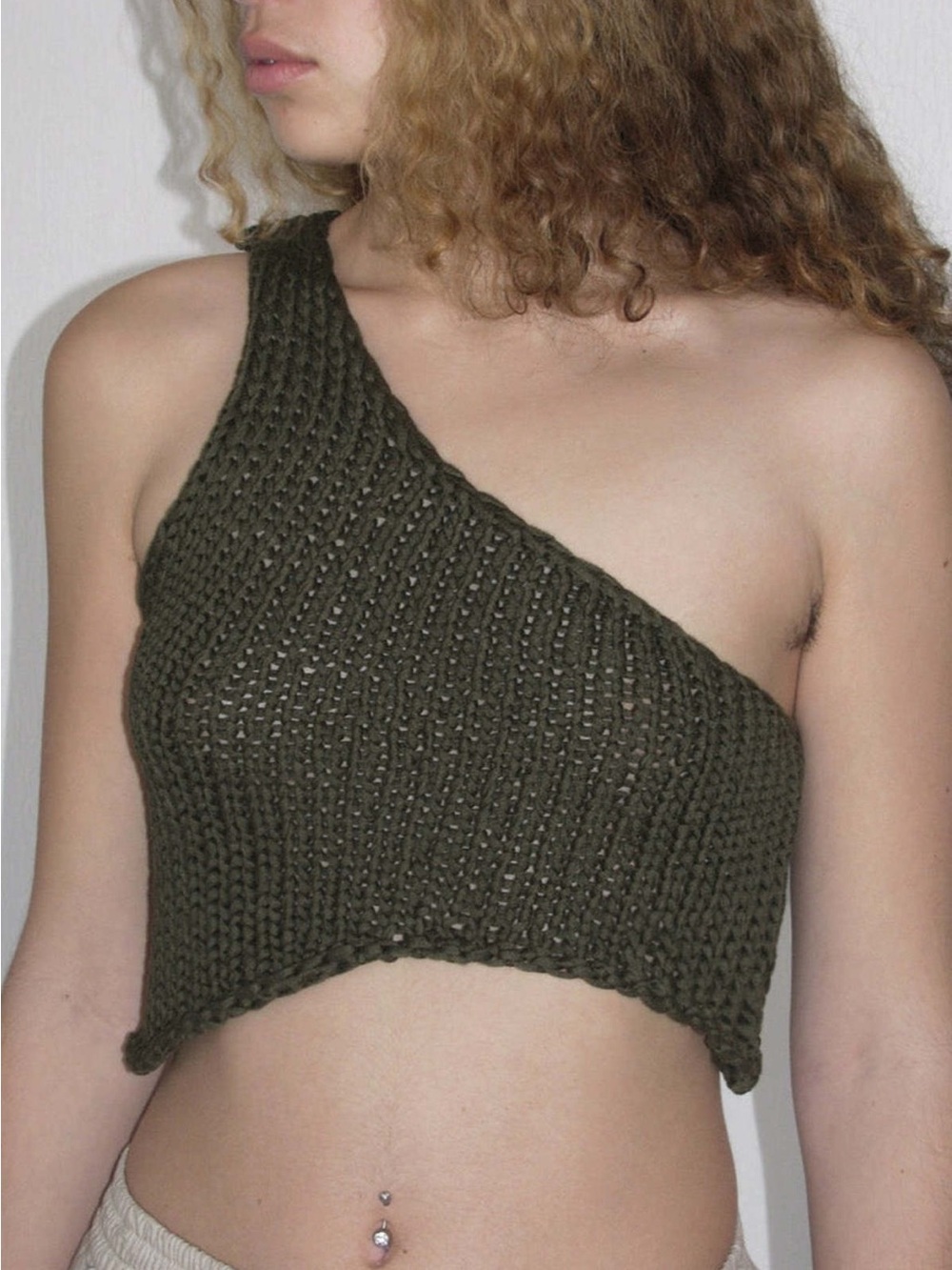 Paloma Wool Knit One Shoulder Top with Matching Purse